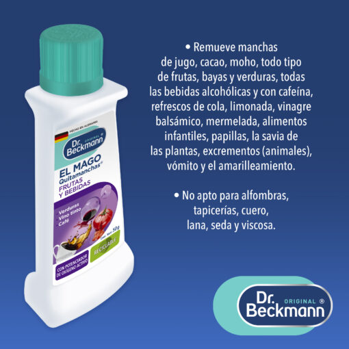 El Mago Quitamanchas - Frutas y Bebidas - Dr Beckmann - principal uso