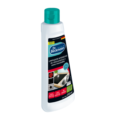 Limpiador Intensivo de Vitrocerámica y Acero Inoxidable 250 ml - Dr Beckmann - arriba
