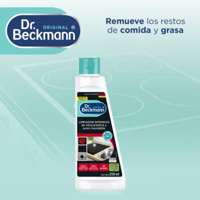 Limpiador Intensivo de Vitrocerámica y Acero Inoxidable 250 ml - Dr Beckmann - manejo