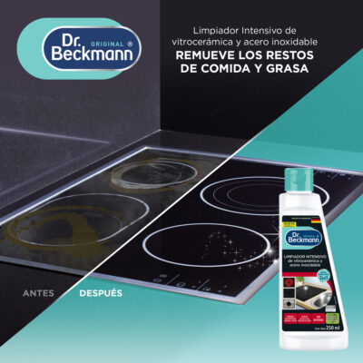 Limpiador Intensivo de Vitrocerámica y Acero Inoxidable 250 ml - Dr Beckmann - resultado de aplicación