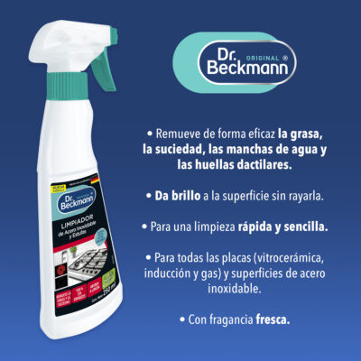 Limpiador de Acero Inoxidable y Estufas 250 ml - Dr Beckmann - bullets