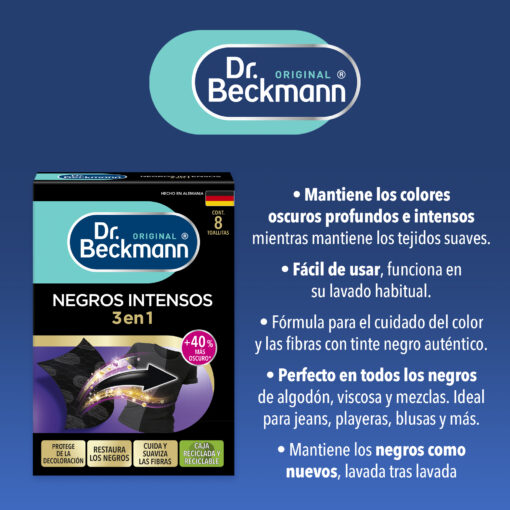 Negros Intensos Toallitas 8ct - Dr Beckmann - bullets