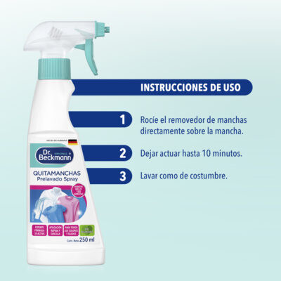 QUITAMANCHAS Prelavado Spray - Dr Beckmann - instrucciones de uso