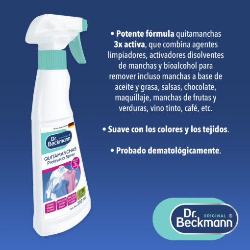 QUITAMANCHAS Prelavado Spray - Dr Beckmann - principal uso