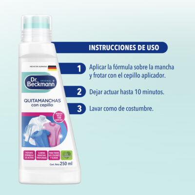 QUITAMANCHAS con cepillo - Dr Beckmann - instrucciones de uso