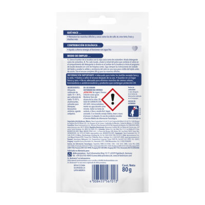 QUITAMMANCHAS INTENSO 80g - Dr Beckmann - reverso