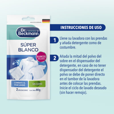 Súper Blanco 80g - Dr Beckmann - instrucciones de uso