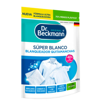 Pouch Super Blanco 400 g - Dr Beckmann - arriba