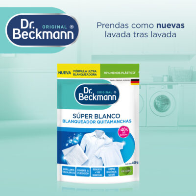 Pouch Super Blanco 400 g - Dr Beckmann - manejo