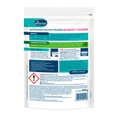 Quitamanchas Multipoder 400g - Dr Beckmann - reverso